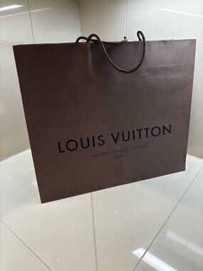 Louis Vuitton Dark Brown Logo Shopping Bag with Rope Handles